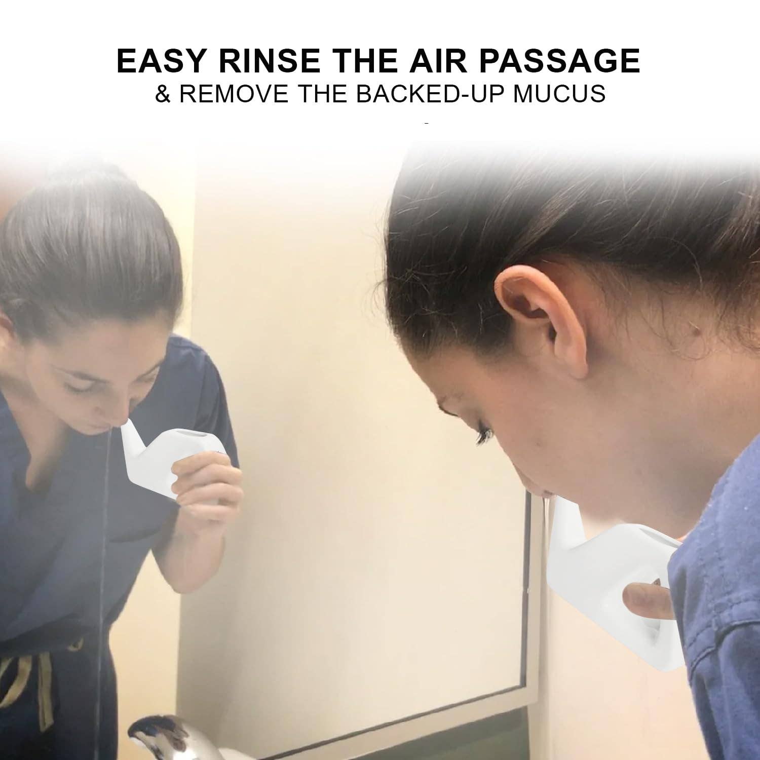 WBM LLC - Wholesale Nasal Care - Natural Solution Ceramic Neti Pot Sinus Rinse With Pink Salt5