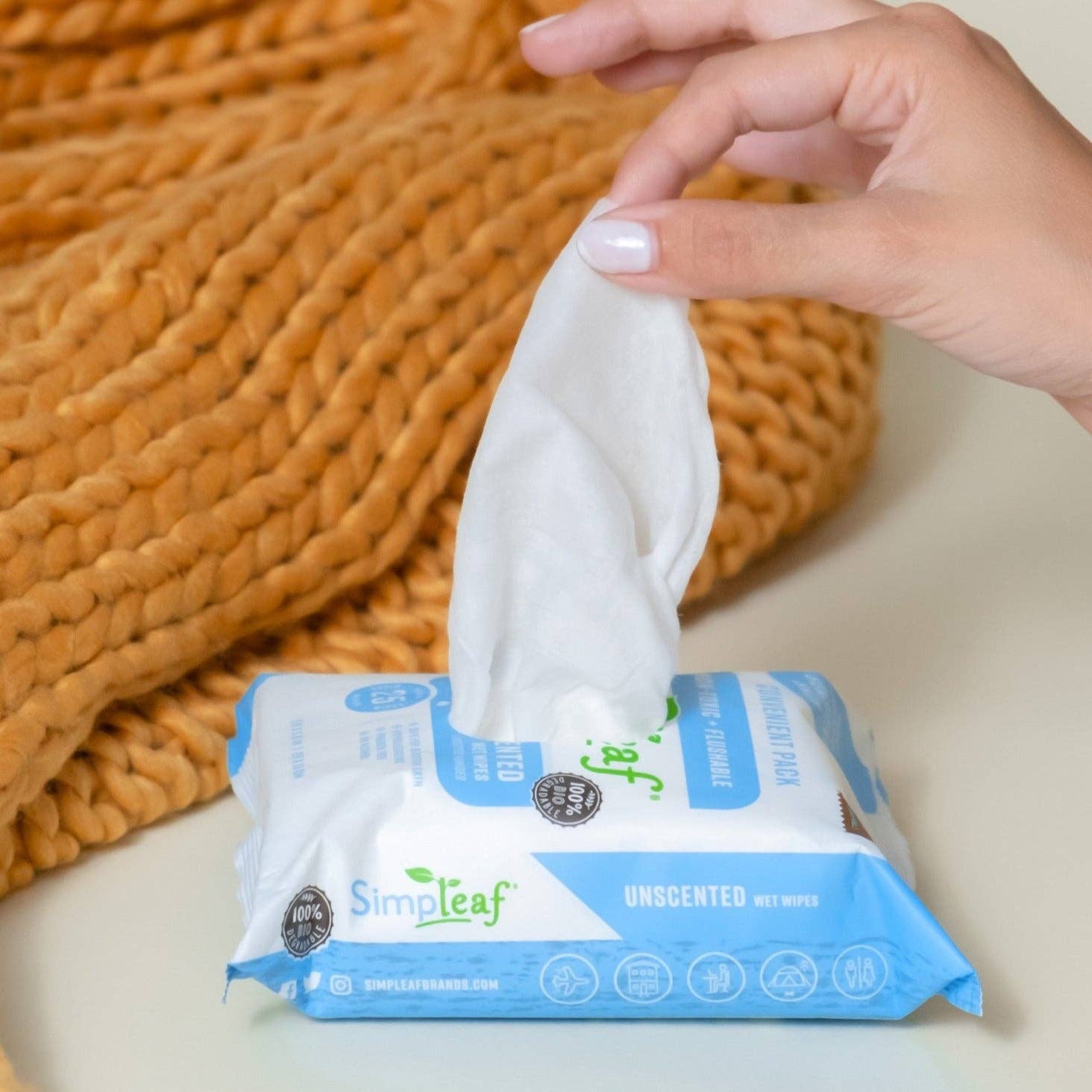Simpleaf Brands - Wholesale Face & Body Wipes - Flushable Wipes, 25 Count5