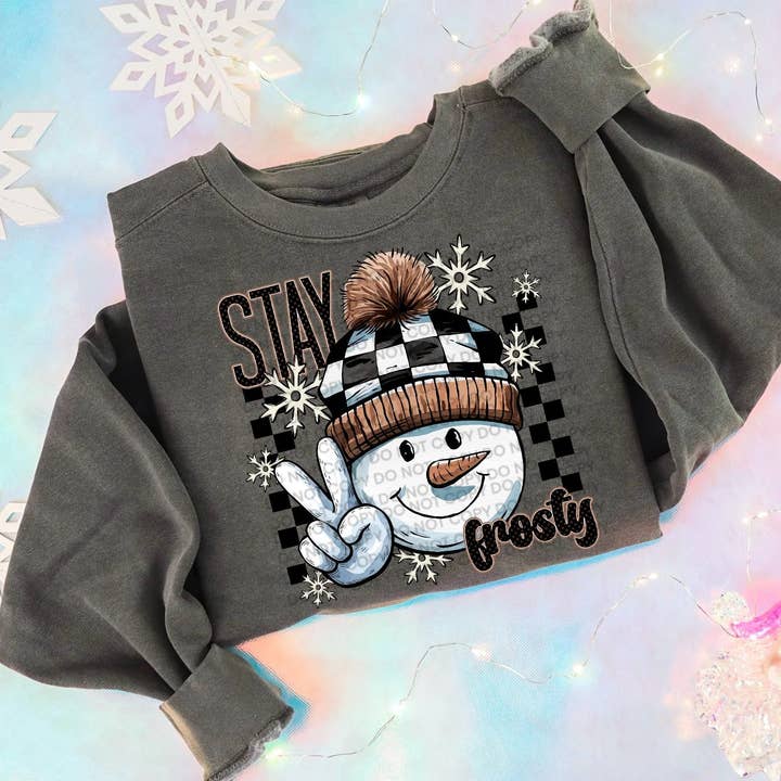 Stay Frosty DTF Transfer for wholesale by Night Owl Mom