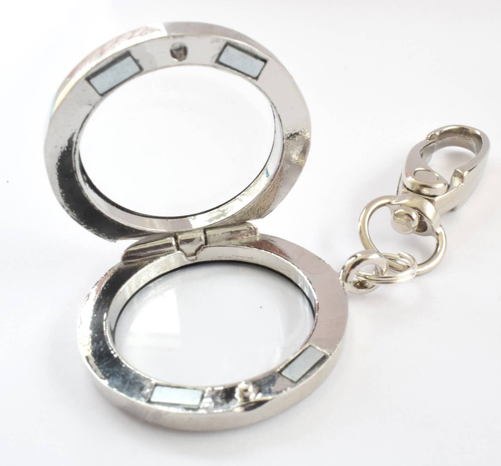 Amaya Rose Ltd. - Wholesale Keychain - Women's - Round Silver Floating Locket Keyring.Handbag Charm Jewellery3