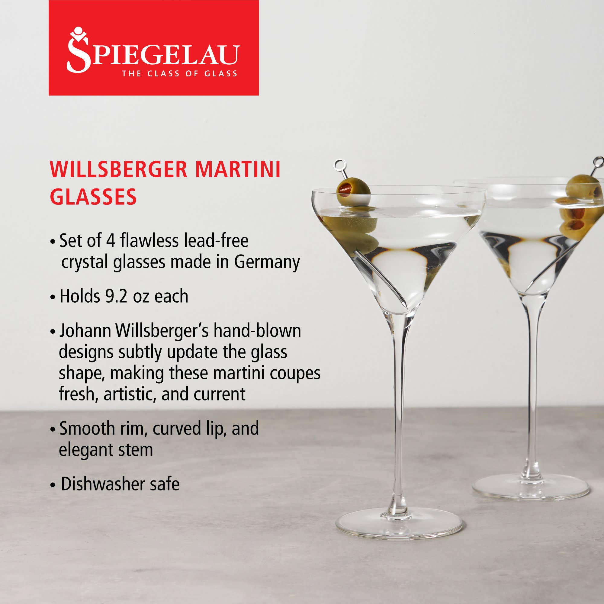 Spiegelau - Wholesale Cocktail/Liquor Glass - Willsberger Anniversary Crystal Martini Glasses Set of 44