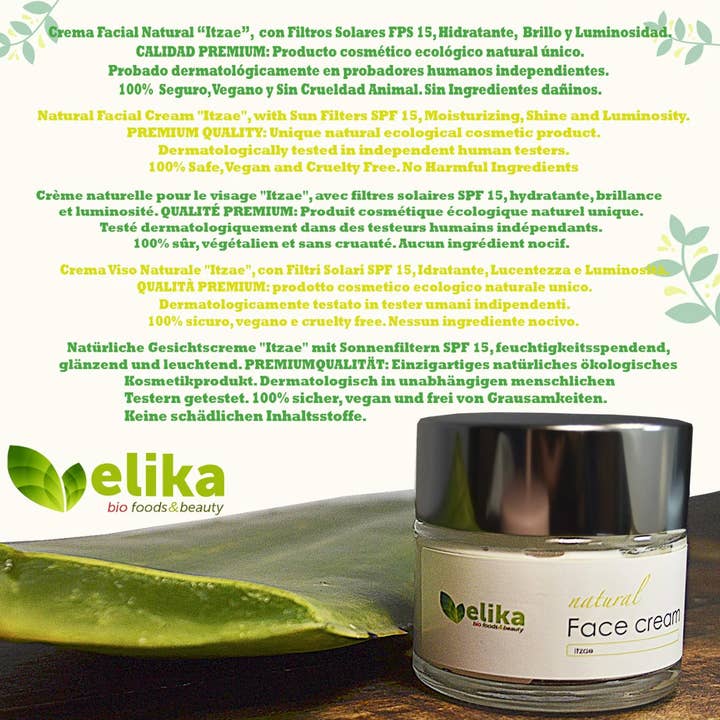 Elikafoods - Wholesale Anti-Aging Moisturizer - Elikafoods® Natural Face Cream “Itzae” anti-wrinkle.1