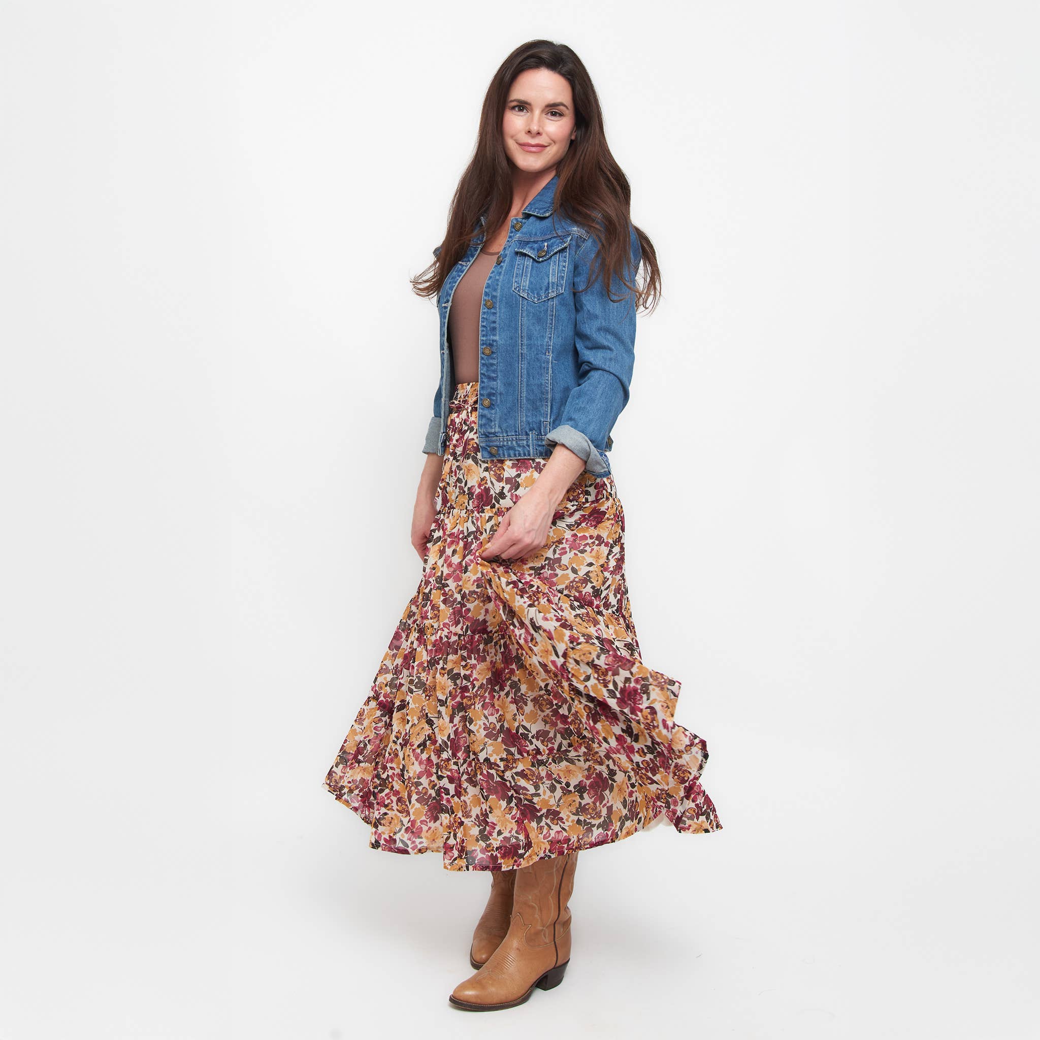 Elsie & Zoey - Vendita all'ingrosso Gonna - Donna - Gonna Maxi a Strati Hazel Georgette10