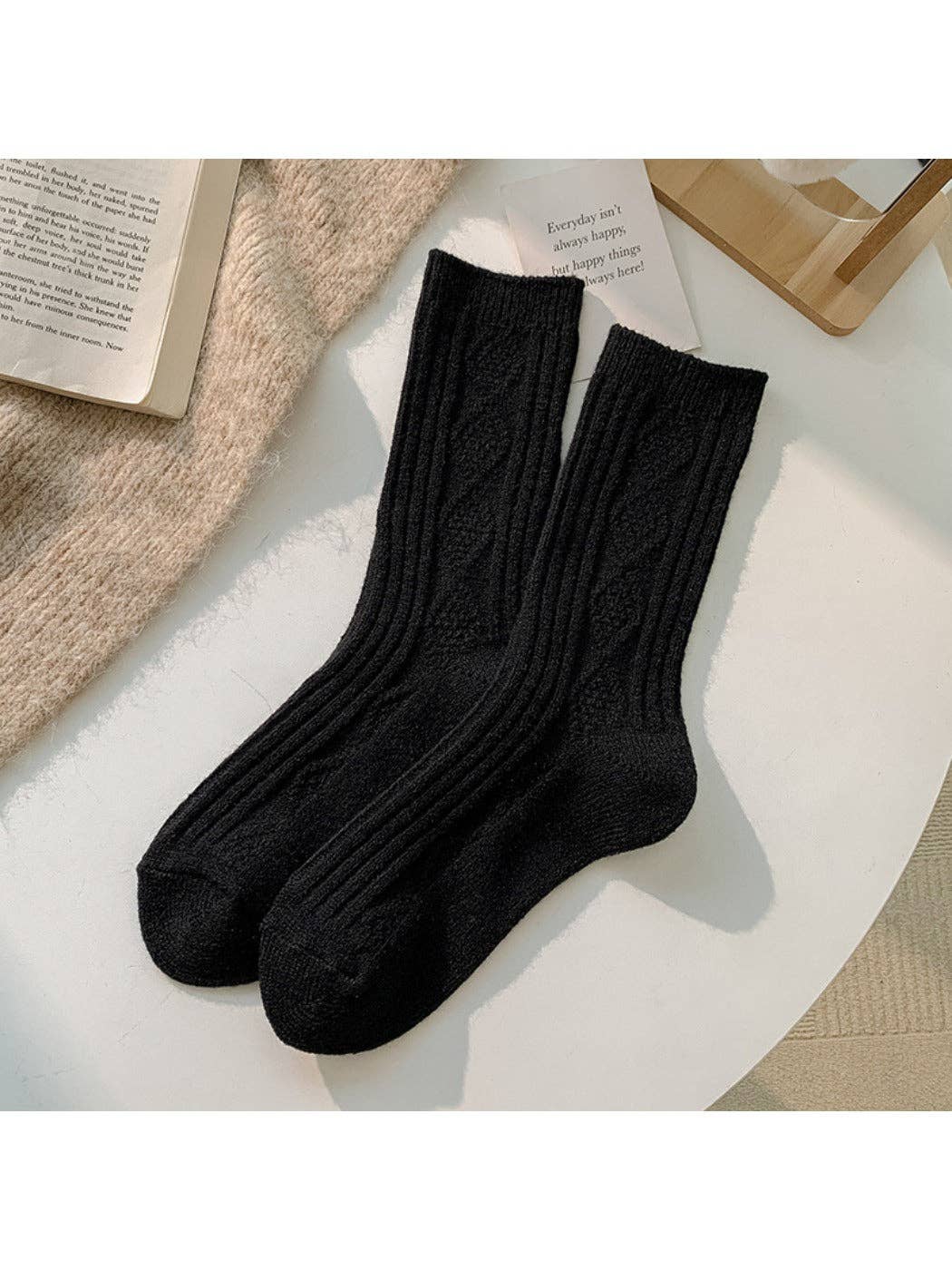 Funkyrel® Atzbranding Limited – wholesale Socks – Women's – Rufia - Solid Color Mid-Calf Socks0