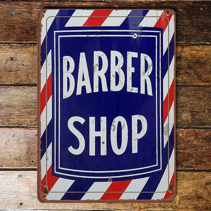 Barber Shop Everyone One own business Metal Sign for wholesale by The British Metal Signs Company