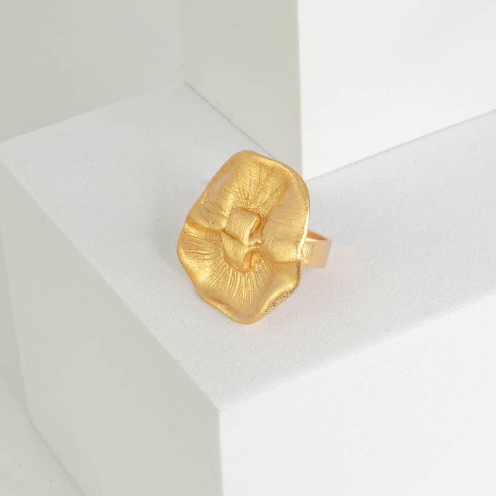 Bague en forme de pétale de rose/Argent et or/Bague 100% ajustable pour la vente par YuuJewels