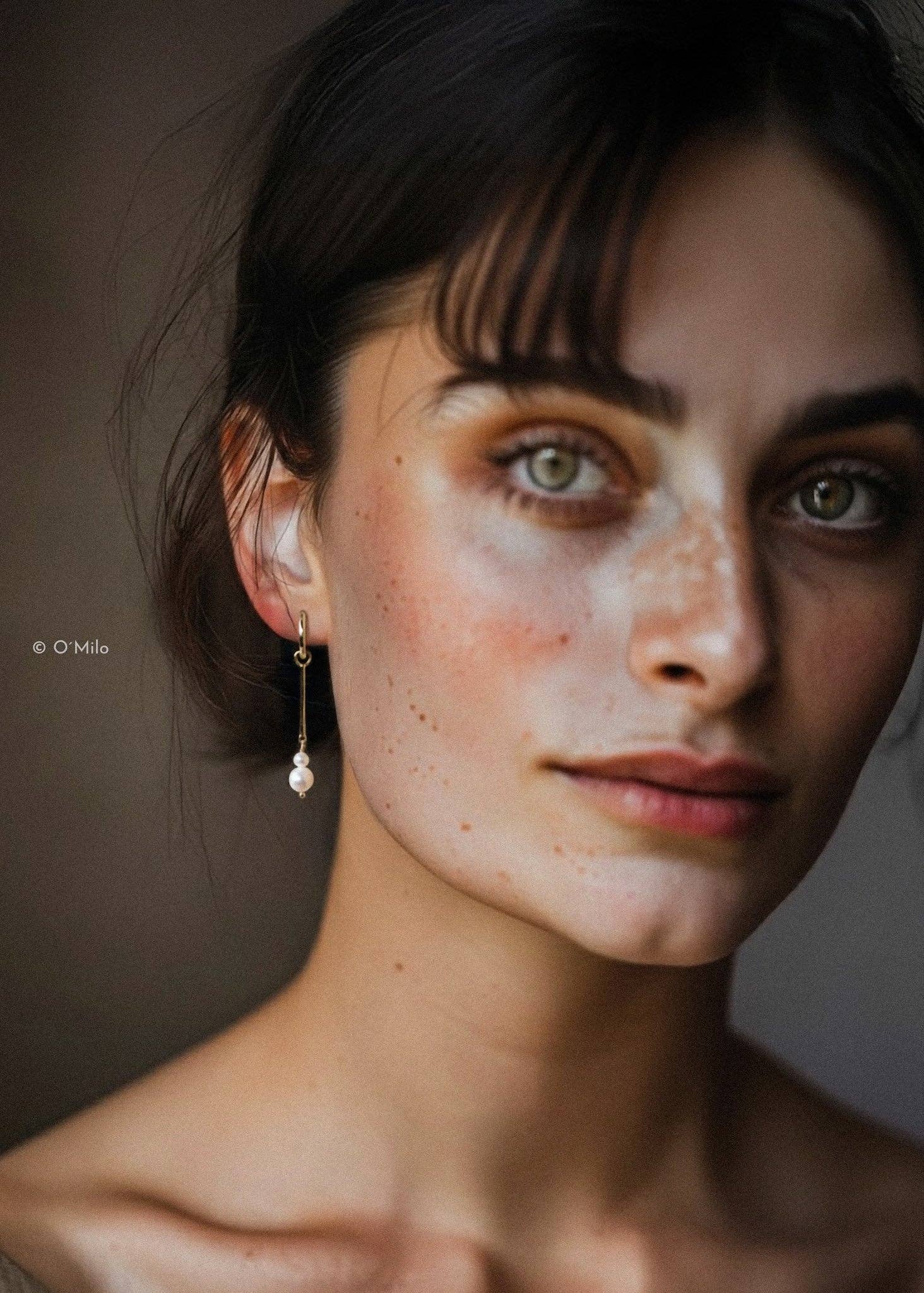 O'Milo - Wholesale Dangle Earrings - Pearl Drop Hoops. Elise11