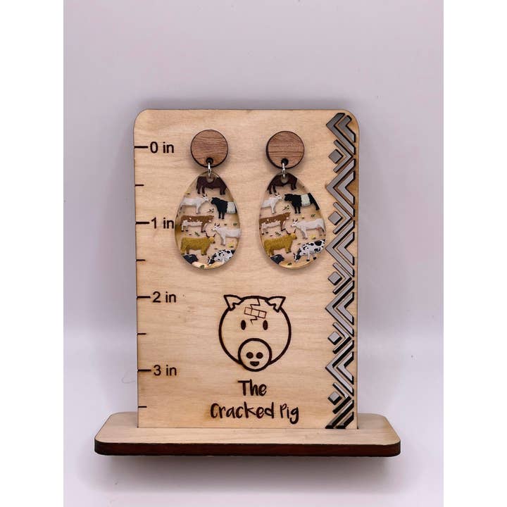 The Cracked Pig - Wholesale Dangle Earrings - Cows and Bulls Earrings | Stainless Steel Hardware2