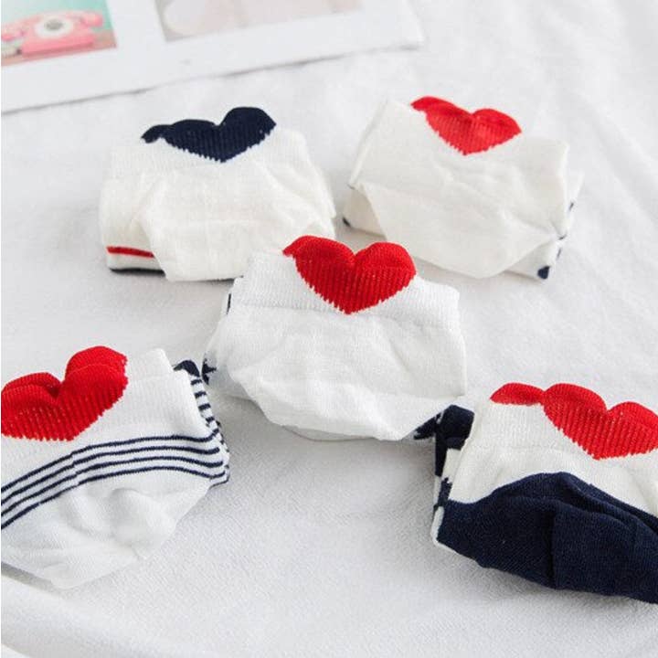 Lot chaussettes marinières languette coeur pour la vente par SOCKETTE - vds technology