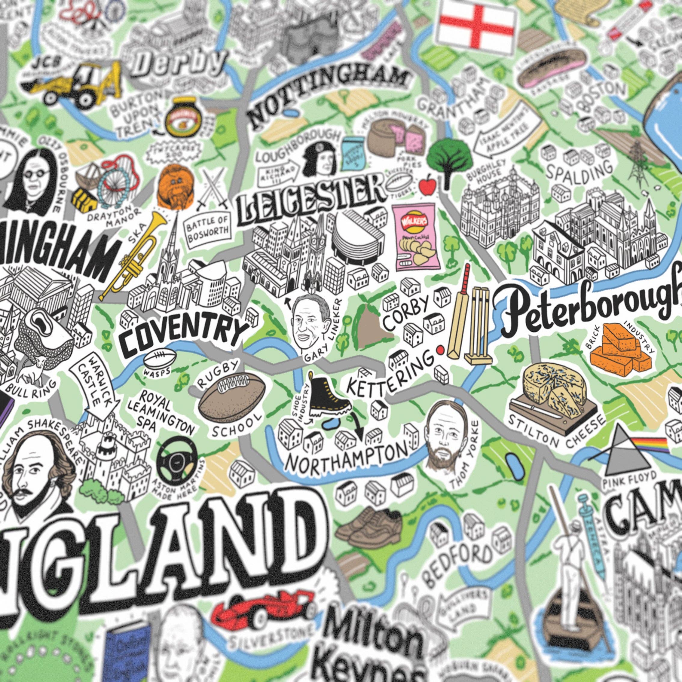 Evermade – wholesale Art print – Hand Drawn Map of Great Britain & Ireland Art Print15