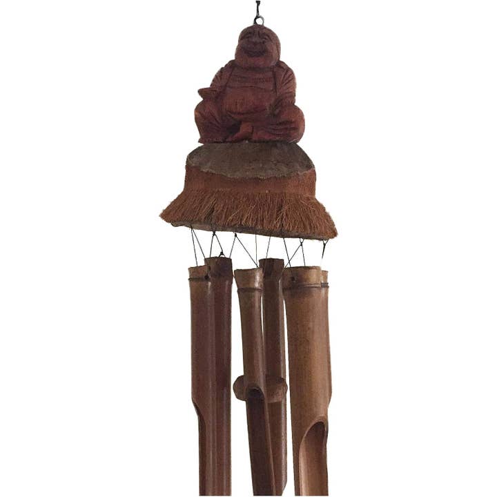 OMA - Eclectic Home - Wholesale Wind Chime - Bamboo Wind Chime Sitting Buddha Chime