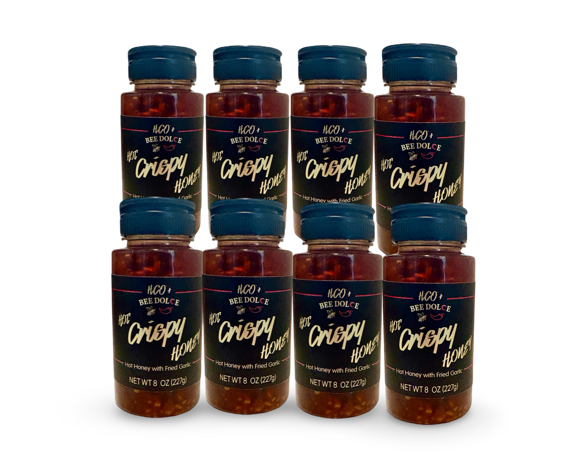Hot Crispy Oil – Engroshandel Honning – HCO+Bee Dolce Hot Crispy Honey - krydret honning med sprød hvidløg3
