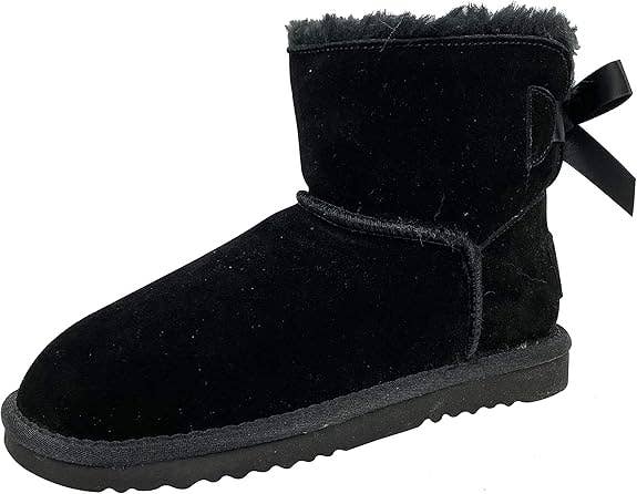 OB6166 OOG Damen Lederboots mit Schleife Black for wholesale on Faire1