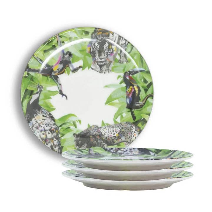 Pura Vida Jungle Salladstallrik Set om 4 för wholesale av Elizabeth Sutton Home