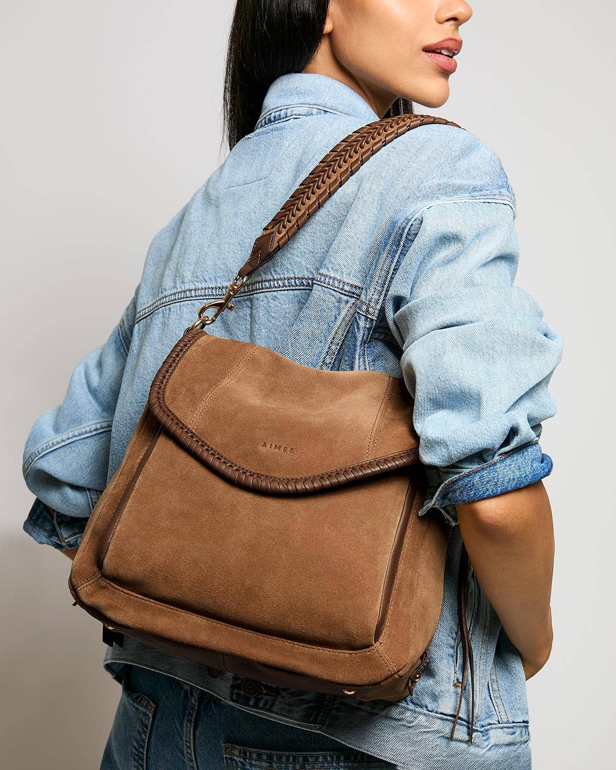 Coffee Suede Alles Voor Liefde Convertible Schoudertas voor groothandel op Faire2