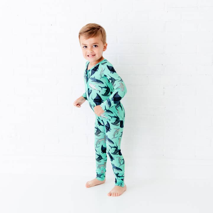 Dreamiere - Wholesale Jumpsuit - Baby - Kids The Shark Side Bamboo Convertible Footie12