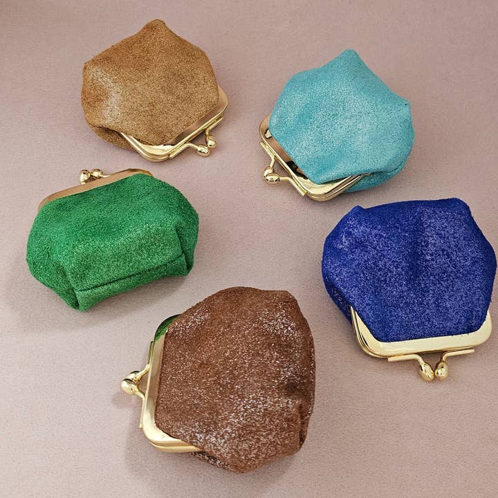 mini bolsa de couro efeito camurça com lantejoulas por atacado de Royal marais