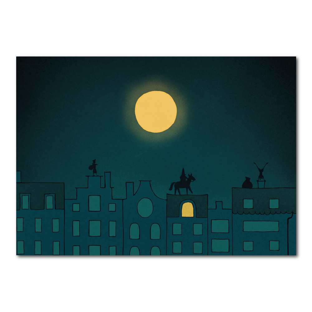 Studio Kvinna - Wholesale Christmas Card - Sinterklaas on the roof | Card0