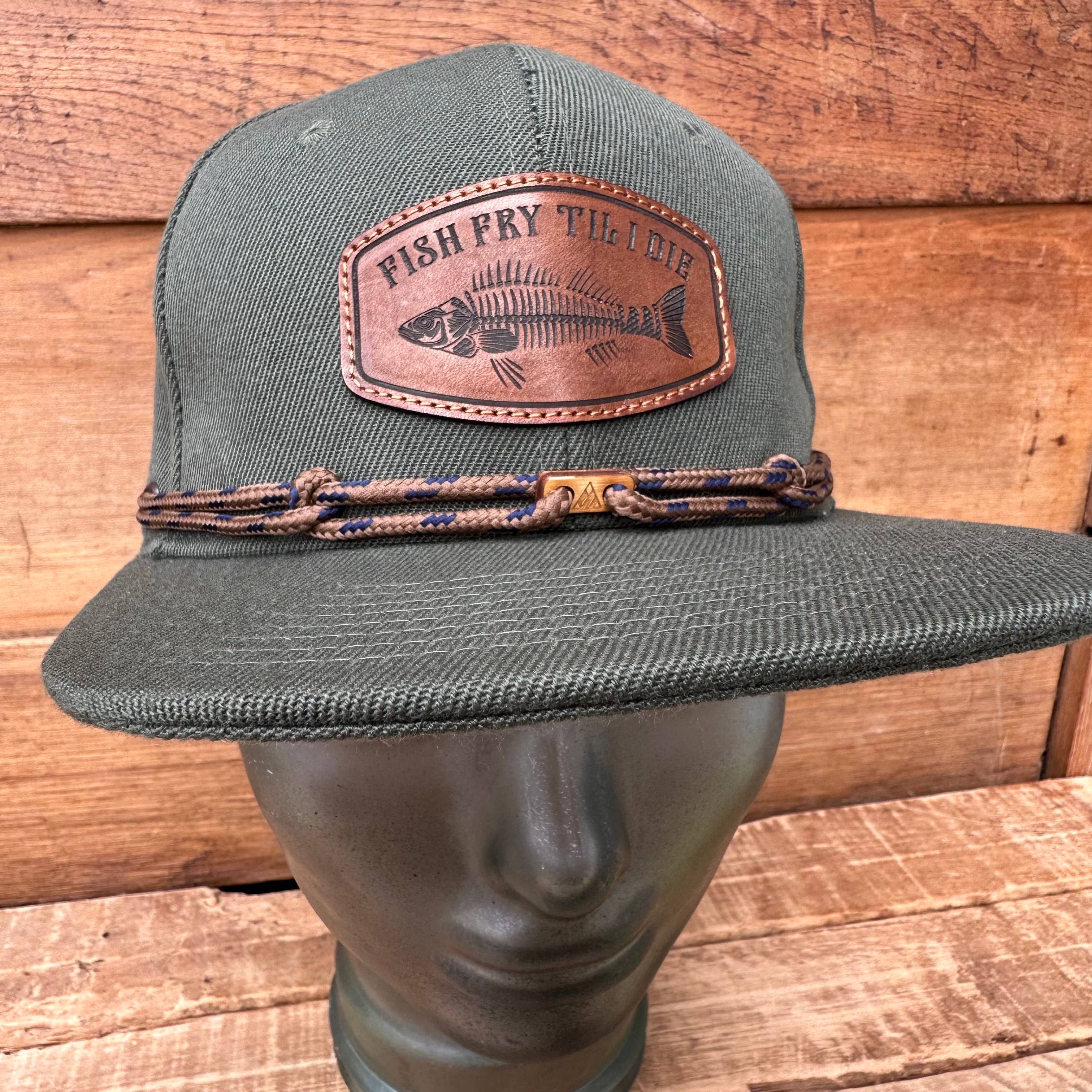 Midwest Apparel - Wholesale Flat Brim Cap - Unisex - Olive Green Fish Fry Hat4
