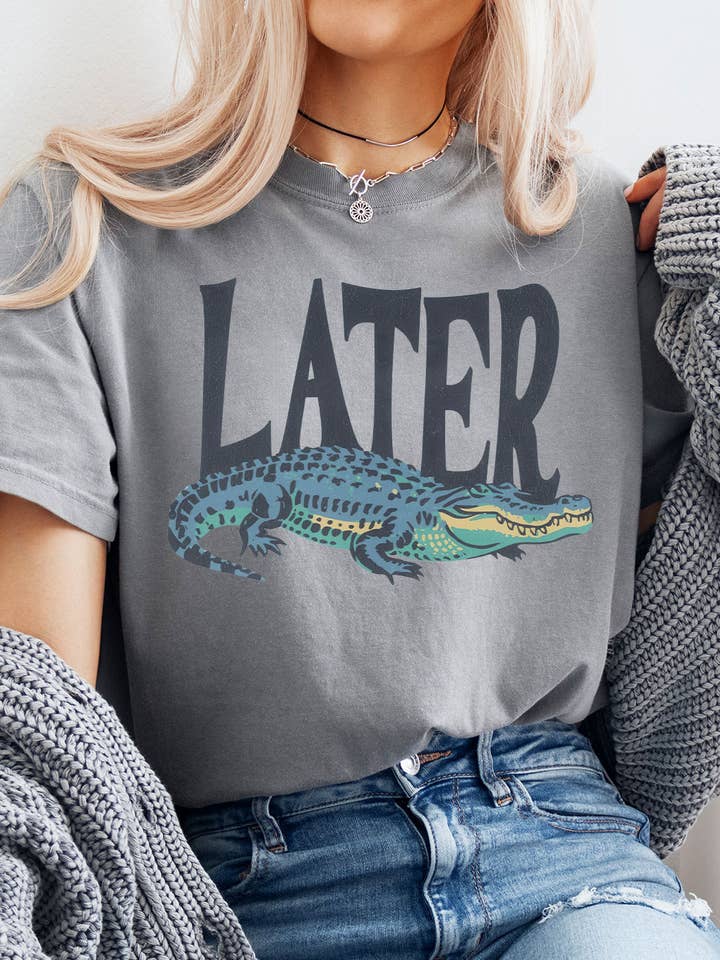 Kissed Apparel - Wholesale Screen Printed T-Shirt - Women's - Later Gator Comfort Colors Tee3