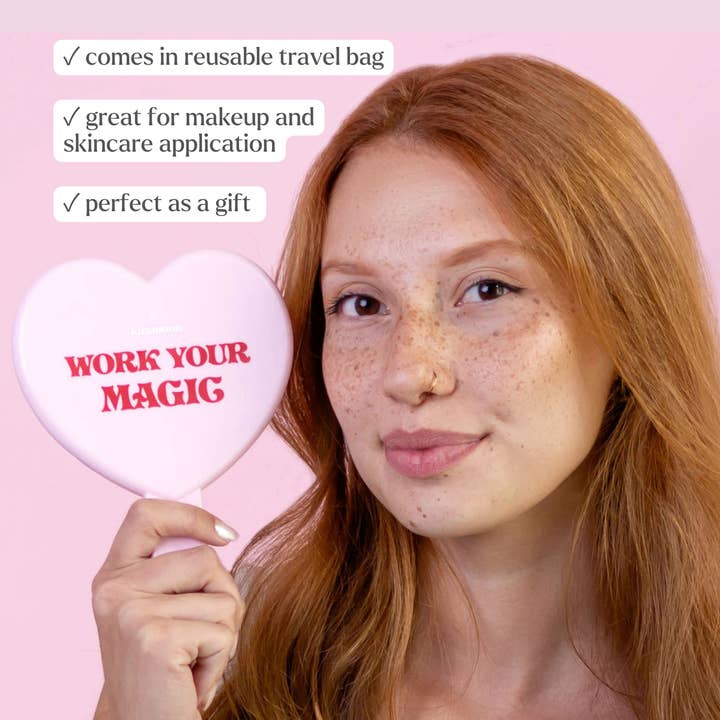 Kiramoon - Wholesale Compact Mirror - "Work Your Magic" Heart Mirror1