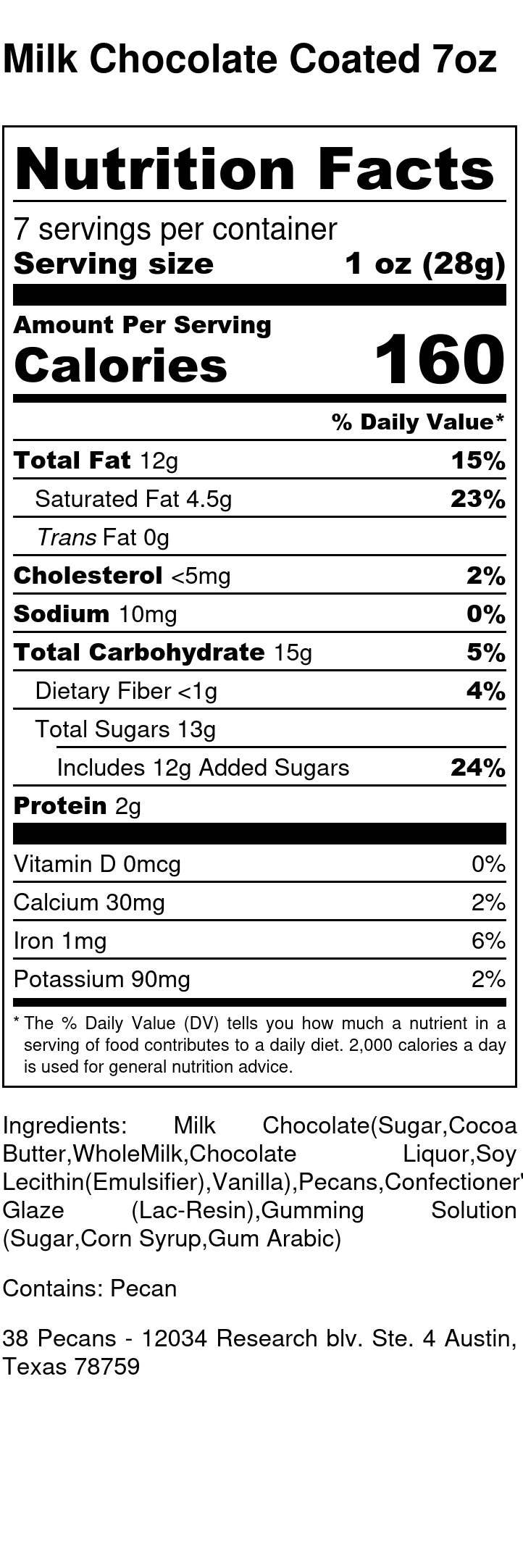 38 Pecans - Vendita all'ingrosso Dolci ricoperti di cioccolato - Cioccolato al latte7