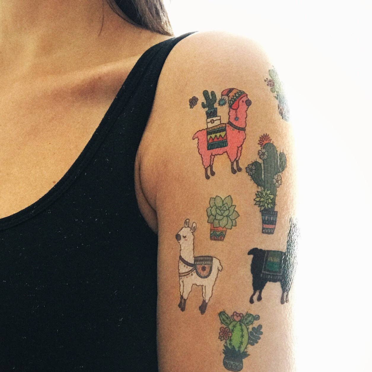 Les Tatoués - Wholesale Temporary Tattoo - Kids - Alpacas and Cacti - Temporary Tattoos2