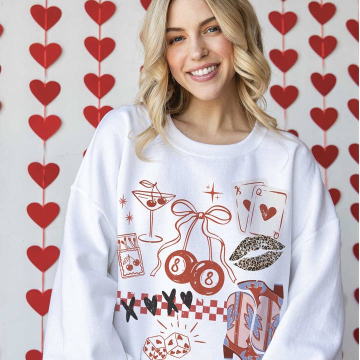 COWGIRL LOVE COLLAGE Oversized Graphic Sweatshirt for wholesale by BLUME & CO.