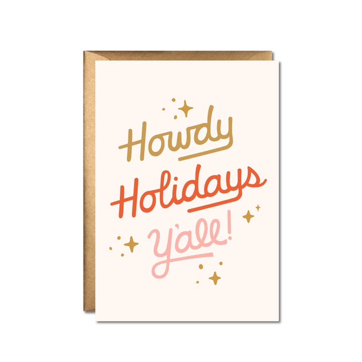 Howdy Hoildays Greeting Card for wholesale by Yonder Goods