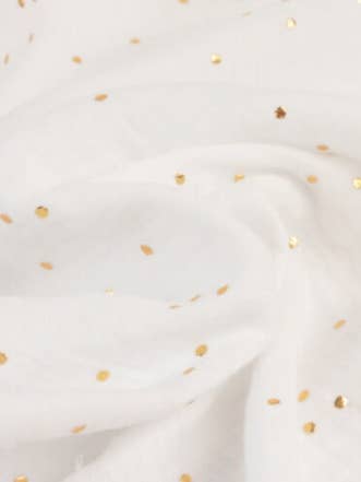 Bébé Alpin - Wholesale Swaddle - Baby - White and gold cotton gauze diaper1