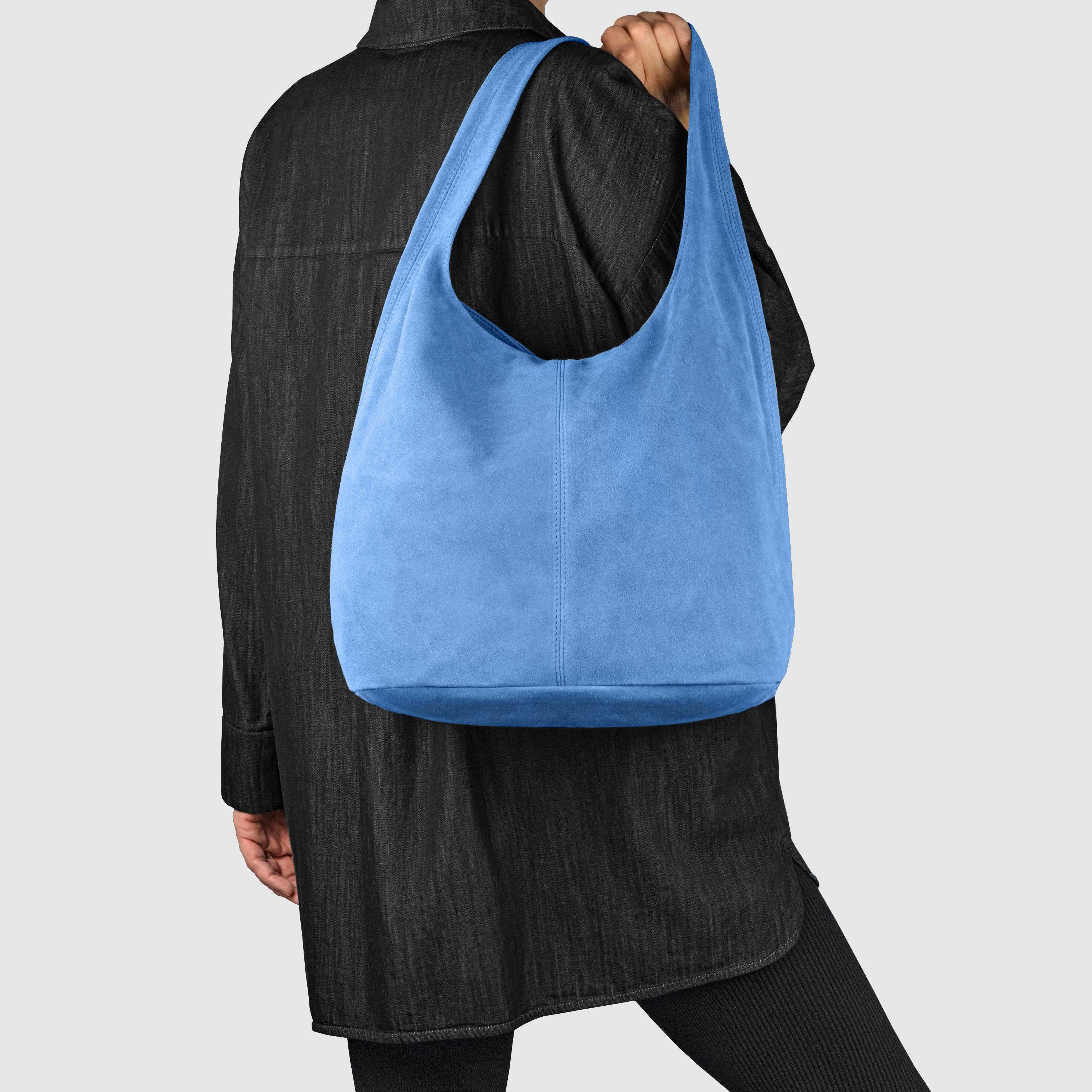 TAKEASY – wholesale Axelremsväska – Dam – Italiensk äkta mocka hobo-väska 01194351