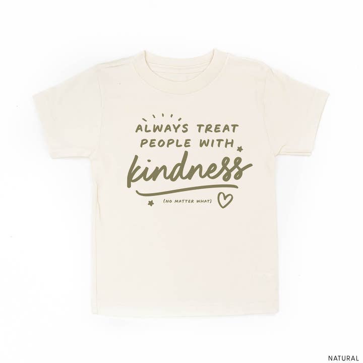 Always Treat People with Kindness - TONE ON TONE - Short Sleeve Child Shirt for wholesale by Little Mama Shirt Shop