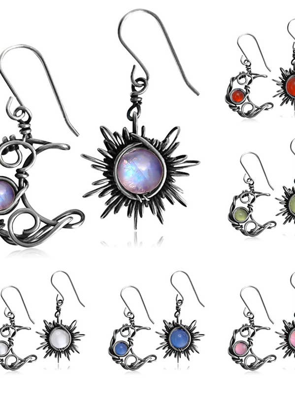 Bohemian Sun Moon Wrapped Gem Earrings and other Purchase Wholesale clara sunwoo. Free Returns & Net 60 Terms on Faire trending on Faire.