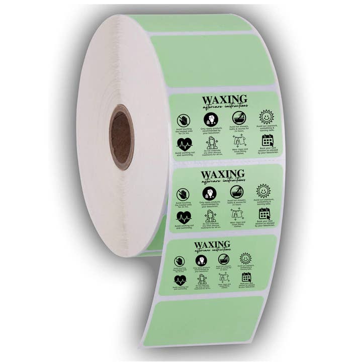 Unknown Designs - Wholesale Sticker - 500 "Waxing aftercare instructions"  label stickers 1