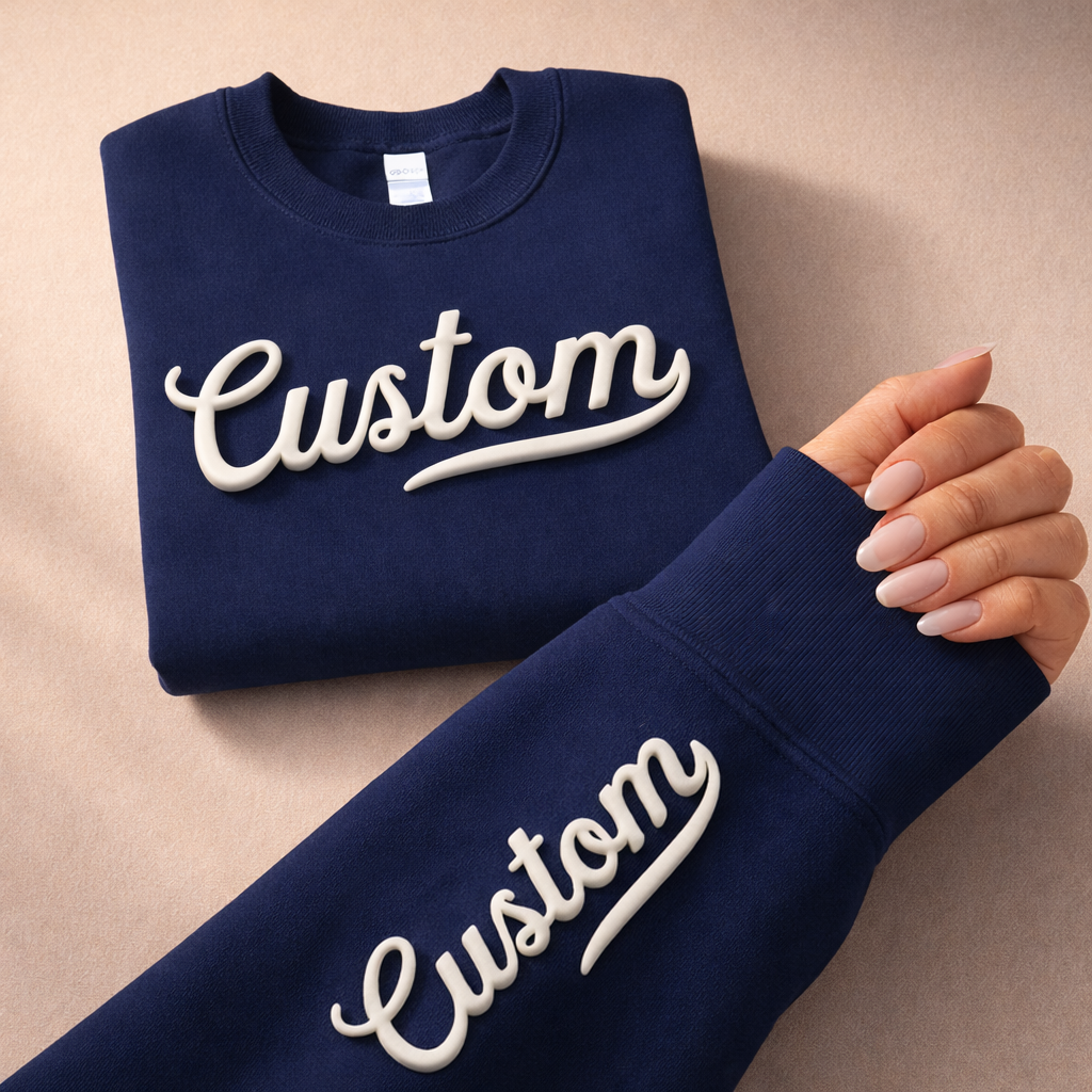 Nobullwoman Apparel - Wholesale Graphic Sweatshirt - Unisex - CUSTOM Wrist Sleeve & Front Puff Print Unisex Sweatshirt8