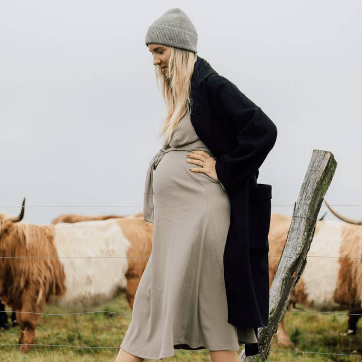 TISU maternity & nursing dress, Pale Taupe for wholesale by TISU