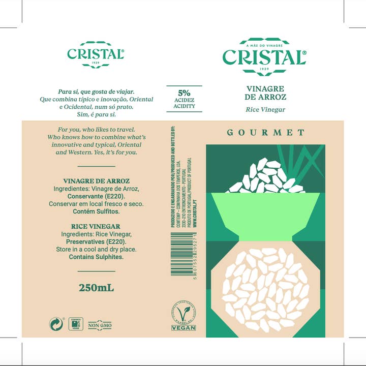 Vinagres Cristal Gourmet - Wholesale Vinegar - GOURMET RICE VINEGAR- 250ML1