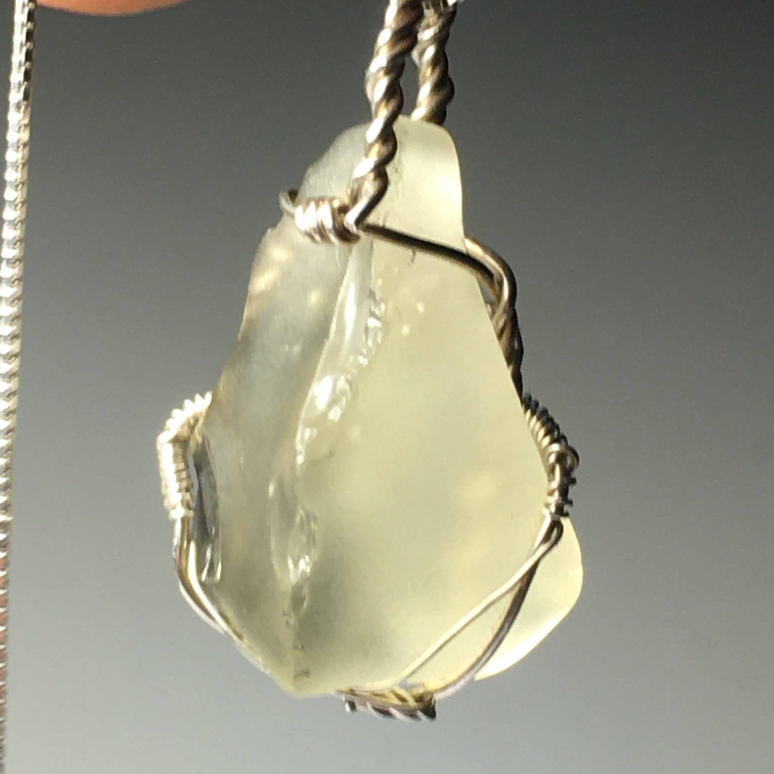 Wildheart Crystals - Wholesale Individual Charm/Pendant - Natural Libyan Desert Glass Solid Silver Wire Wrap Pendant1