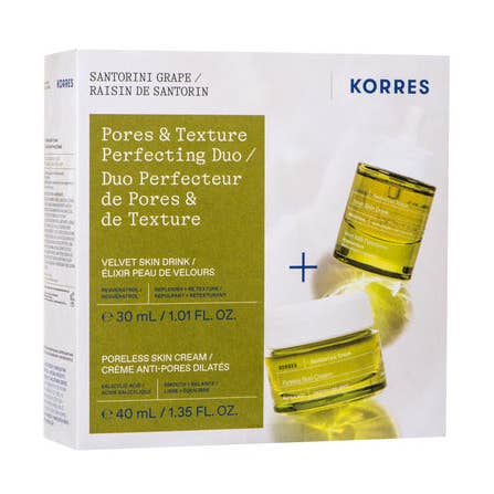 Santorini Grape Pores & Texture Perfecting Duo ($94 Value) for wholesale by KORRES USA LTD