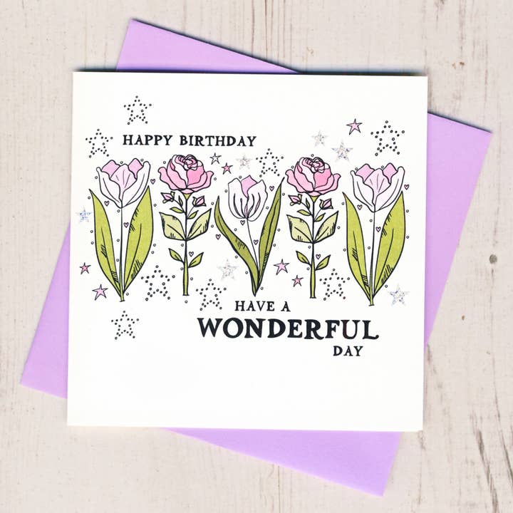 Floral Birthday Card for wholesale by Eggbert & Daisy