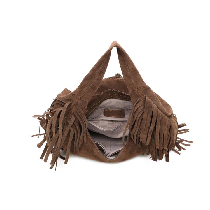 INES DELAURE - Wholesale Shoulder Bag - Women's - Soft tote with fringes8