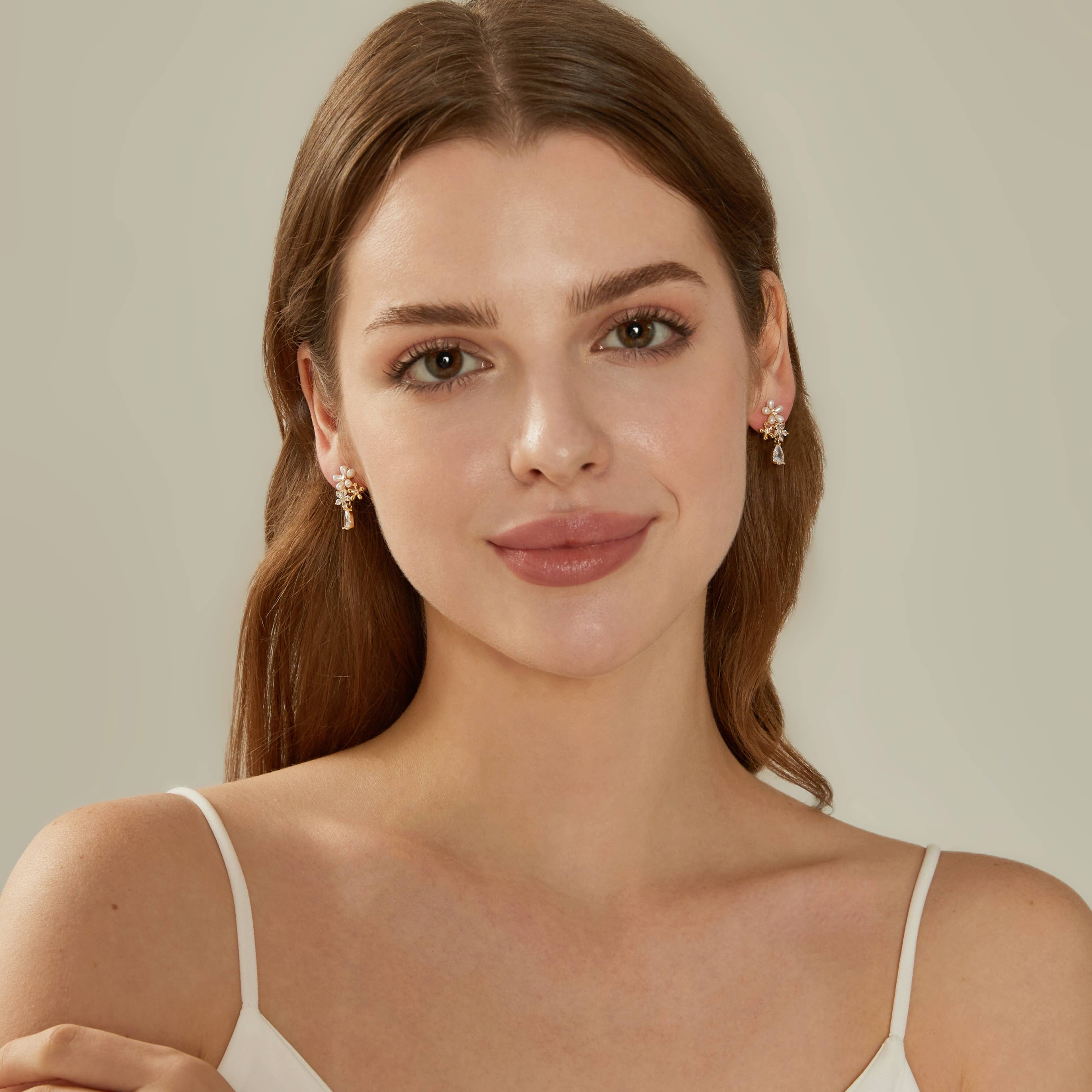 Drrtymagic - Wholesale Dangle Earrings - Freshwater Pearl Drop Earrings,Flower Pearl Dangle Earrings8