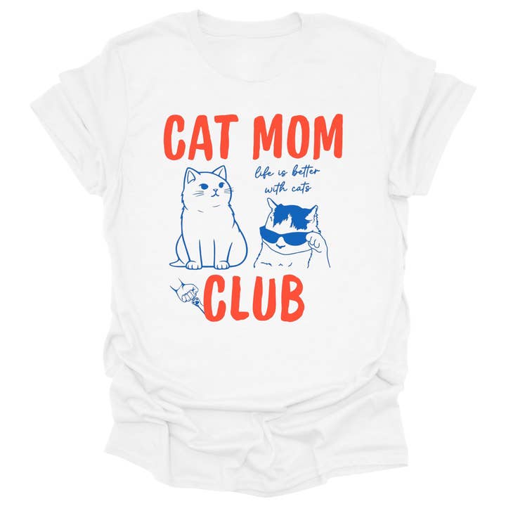 CLUB DES MAMANS CHATS - T-SHIRT BLANC pour la vente par DAPPER DEXTER