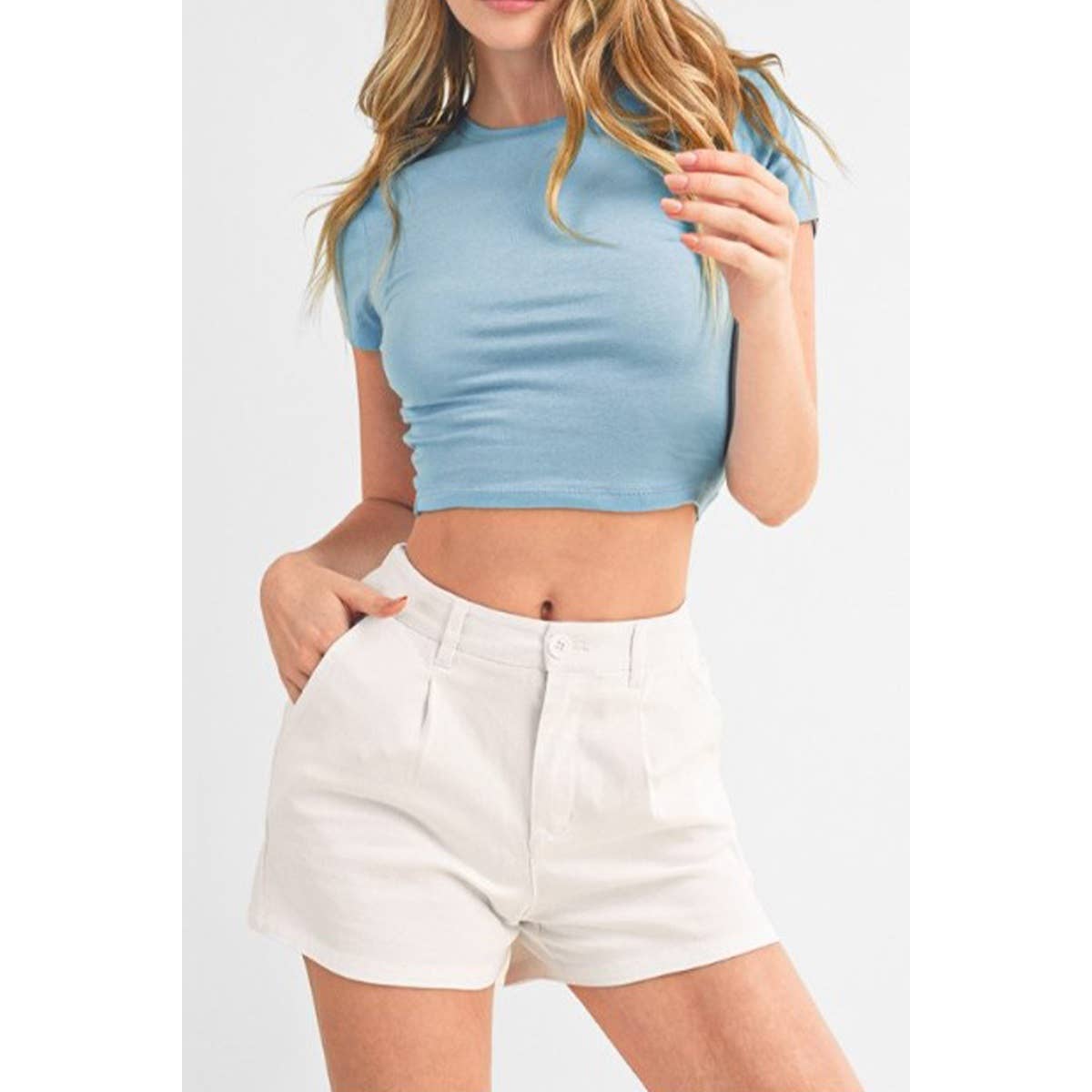 UP CLOTHING - Vente T-shirt – femme - T-SHIRT COURT À MANCHES COURTES ET COL ROND26