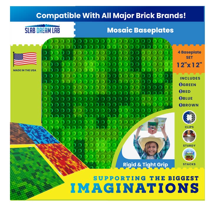 Slab Dream Lab 4-Pack Mosaic Solids Baseplate- 90% off for wholesale by Toysmith