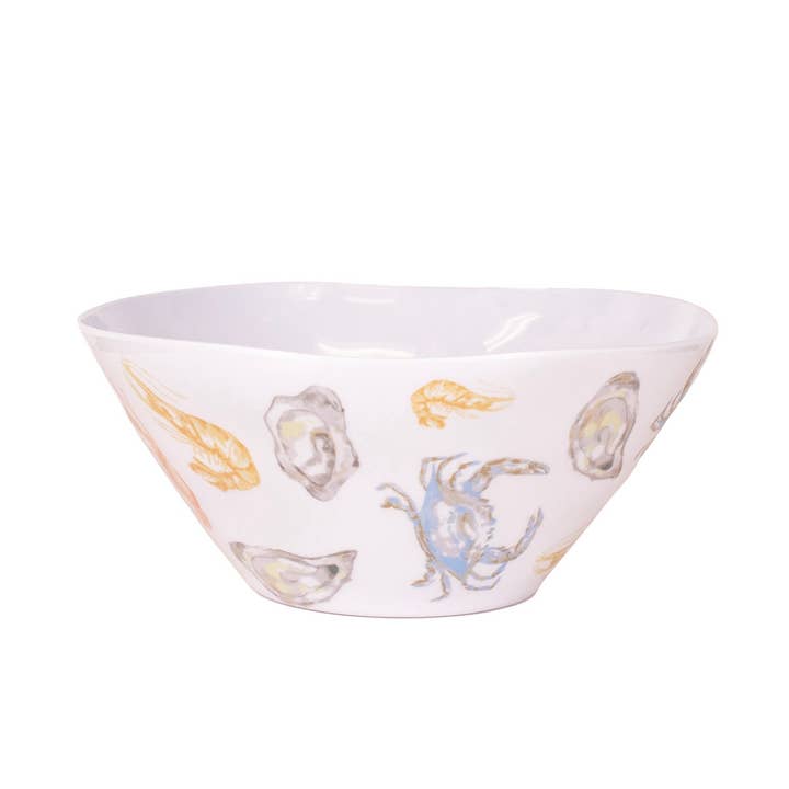 Pontchartrain Melamine Bowl White/Multi 10" for wholesale by The Royal Standard