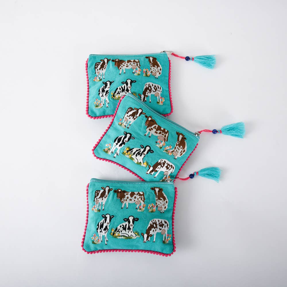 Karma Living - Vente Pochette – femme - 3ABPC23421_TLPK SET/3 POCHETTES MULTI-VACHES 6x84