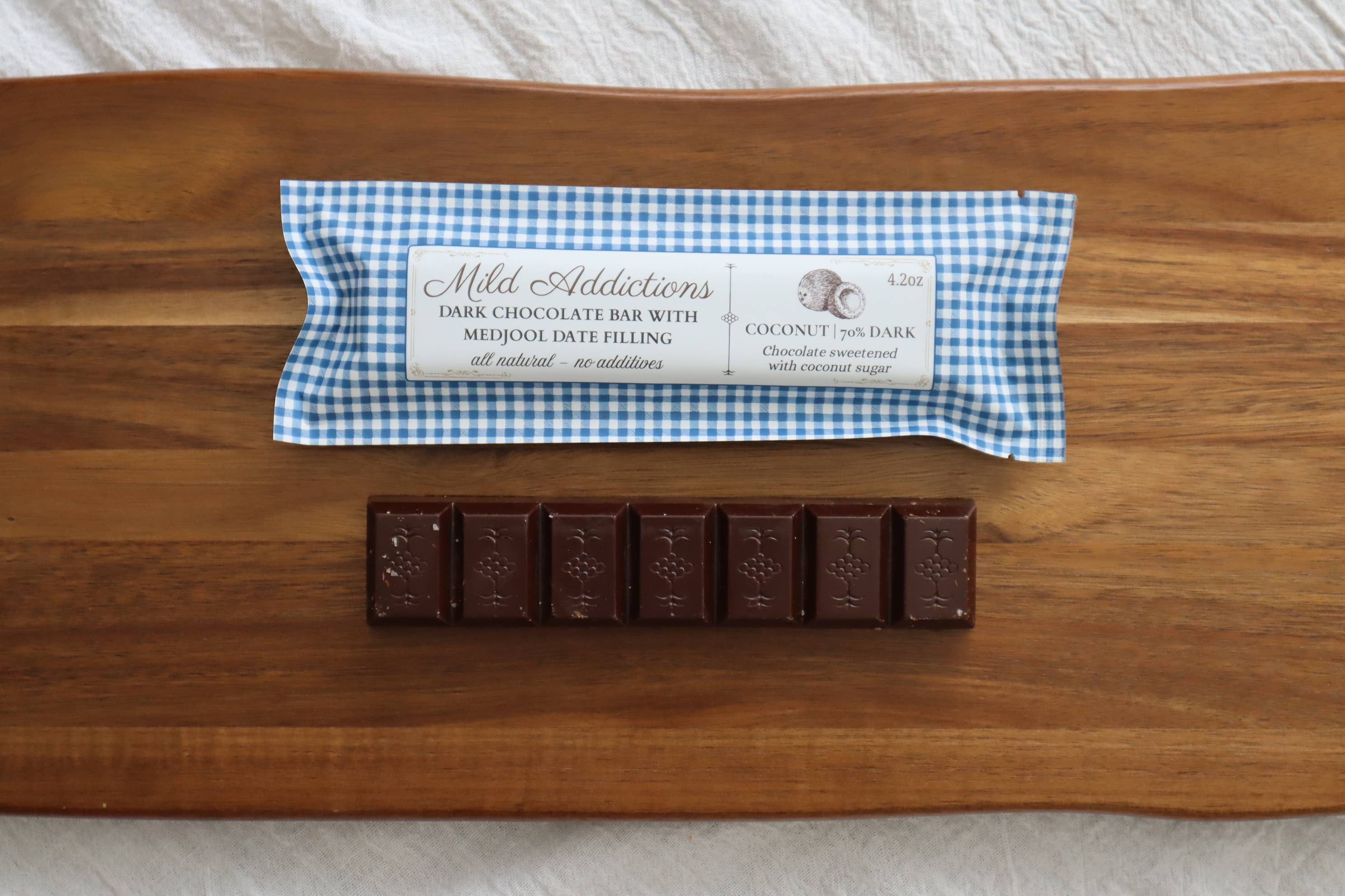 Mild Addictions - Wholesale Chocolate Bar - Dark Chocolate Bar with Coconut & Medjool Date Filling 4.2oz3