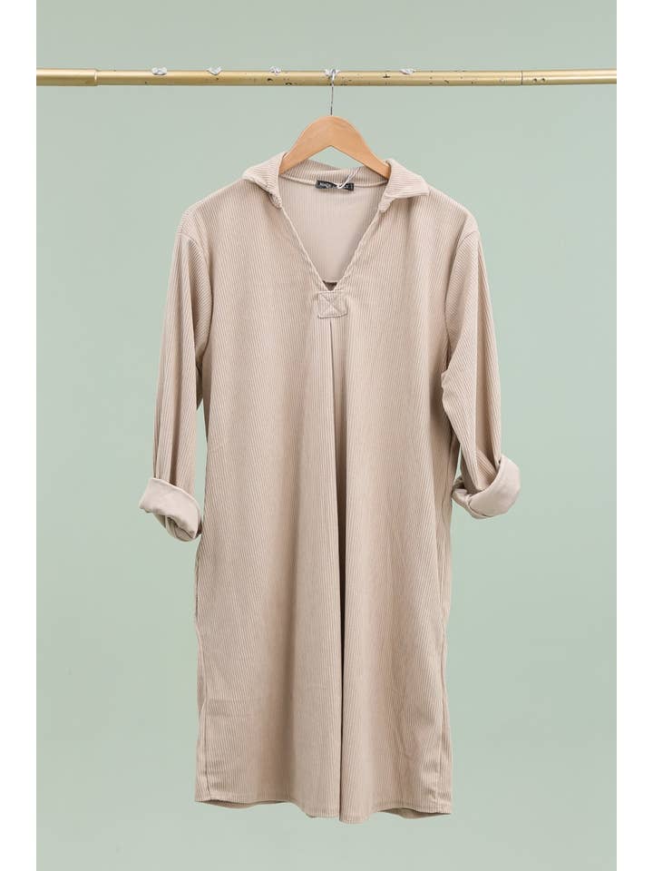 la maison des fibres naturelles - Wholesale Dress - Women's - Ribbed dress 8216 5% Elastane 20% Cotton 75% Polyester8