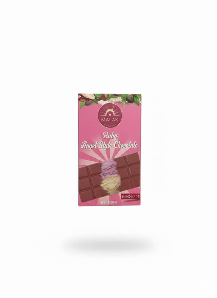 Aladdin - Wholesale Chocolate Bar - Malak Angel Hair Ruby Chocolate with Pistachio & Cotton Candy - 65gr